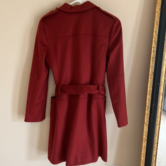 GUCCI Made in Italy Single Breasted Scarlet Red 100% Lana Wool Coat - Picture 2 of 13